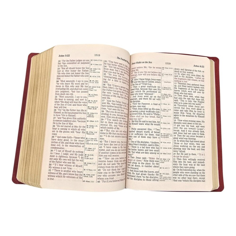 Holy Bible NKJV Giant Print Center-Column Reference Bible Red Faux Leather 1982 - Picture 15 of 16